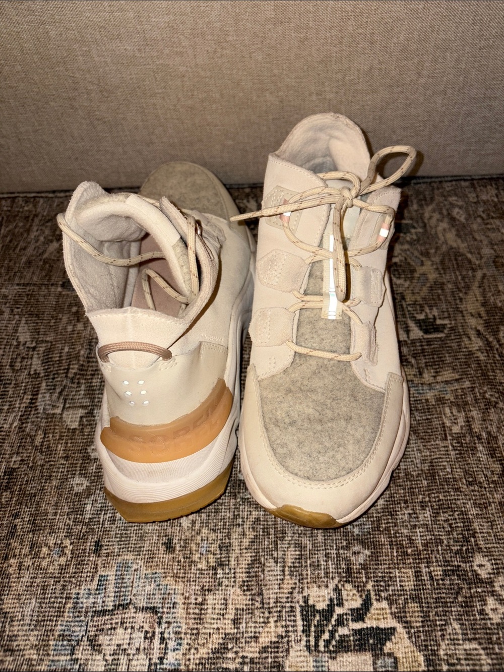 Sorel Women's Cream & Tan Winter Sneakers